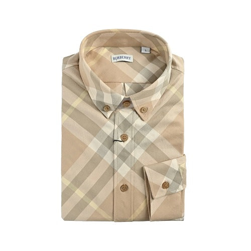 Burberry Cotton Shirt with Diagonal Check