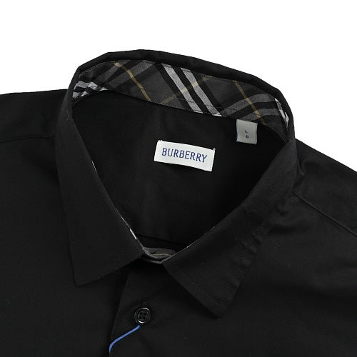 Burberry Plaid-Trim Shirt (Cuffs and Collar)