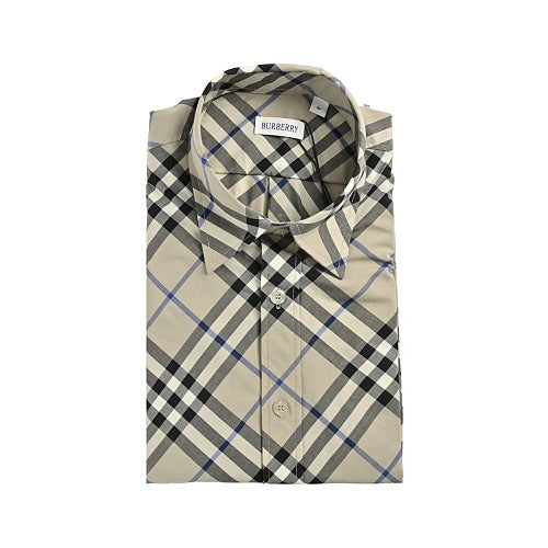Burberry Long-sleeve diagonal plaid shirt