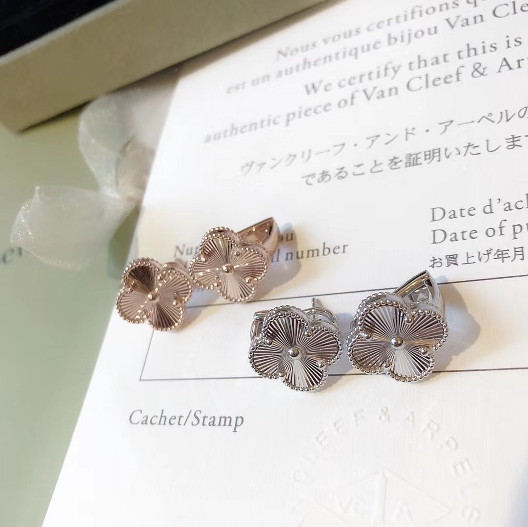 Van Cleef & Arpels-Style Clover Stud Earrings