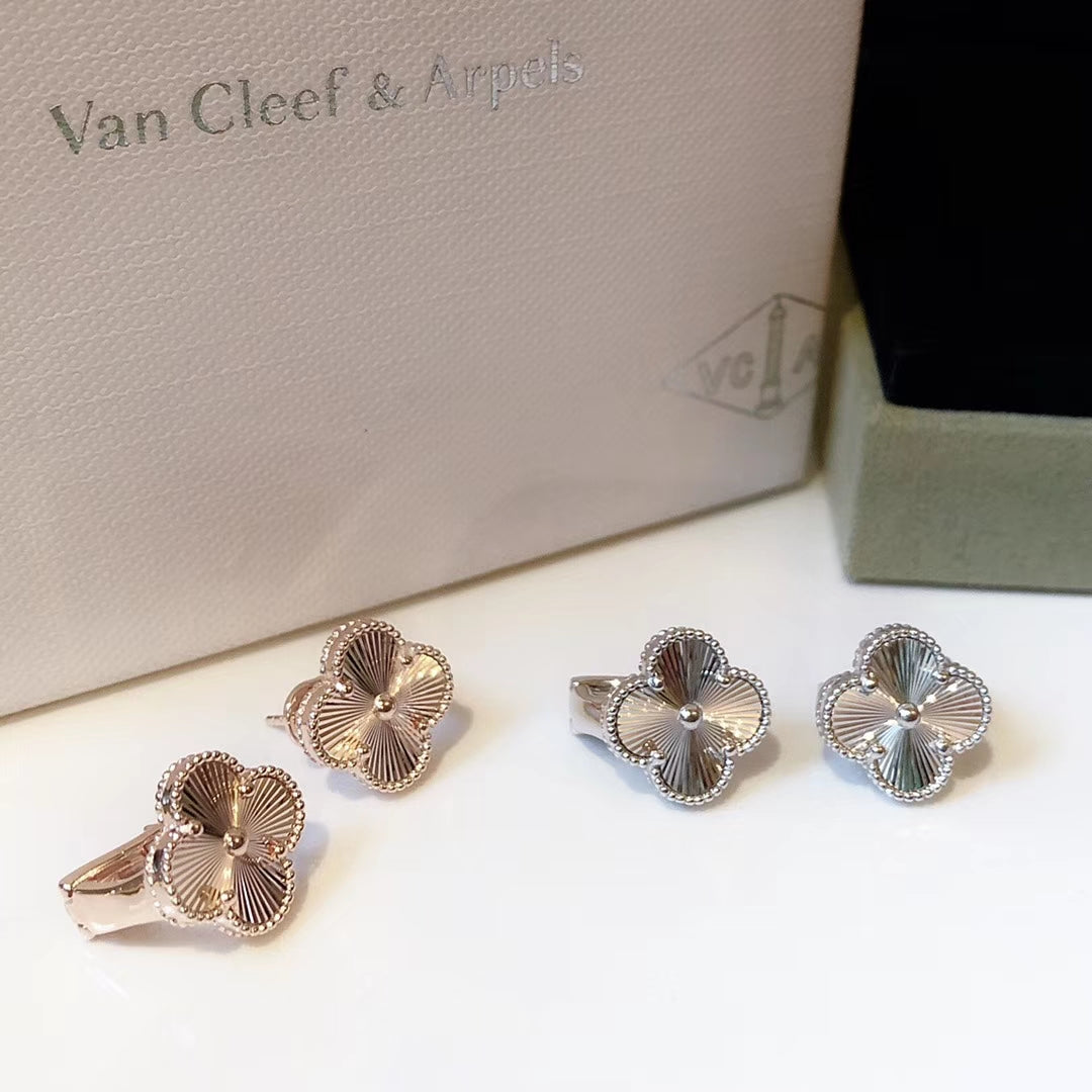 Van Cleef & Arpels-Style Clover Stud Earrings