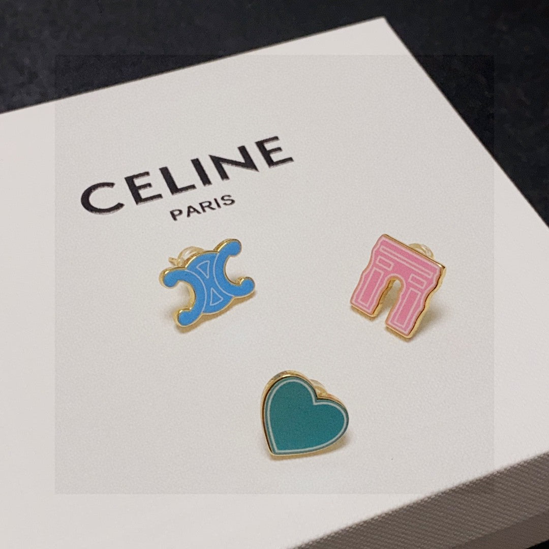 CELINE Triomphe Heart Earrings