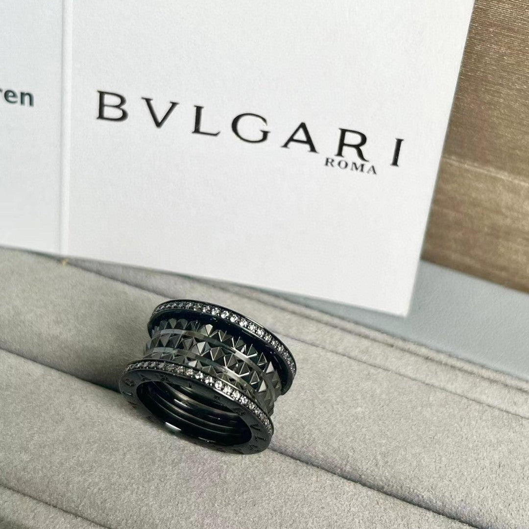BVLGARI Gold-Plated Crystal Ring