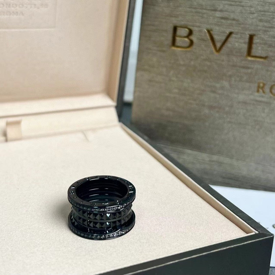 BVLGARI Gold-Plated Crystal Ring