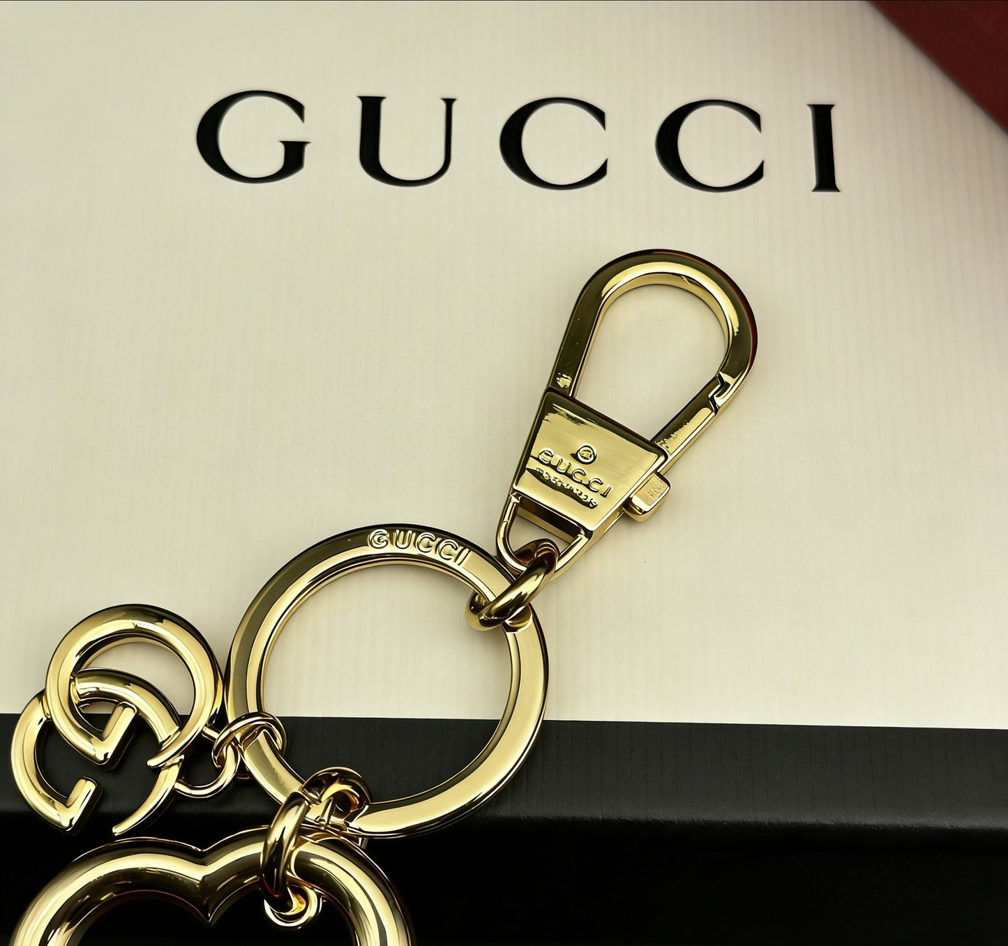 Gucci Double G Heart Keychain