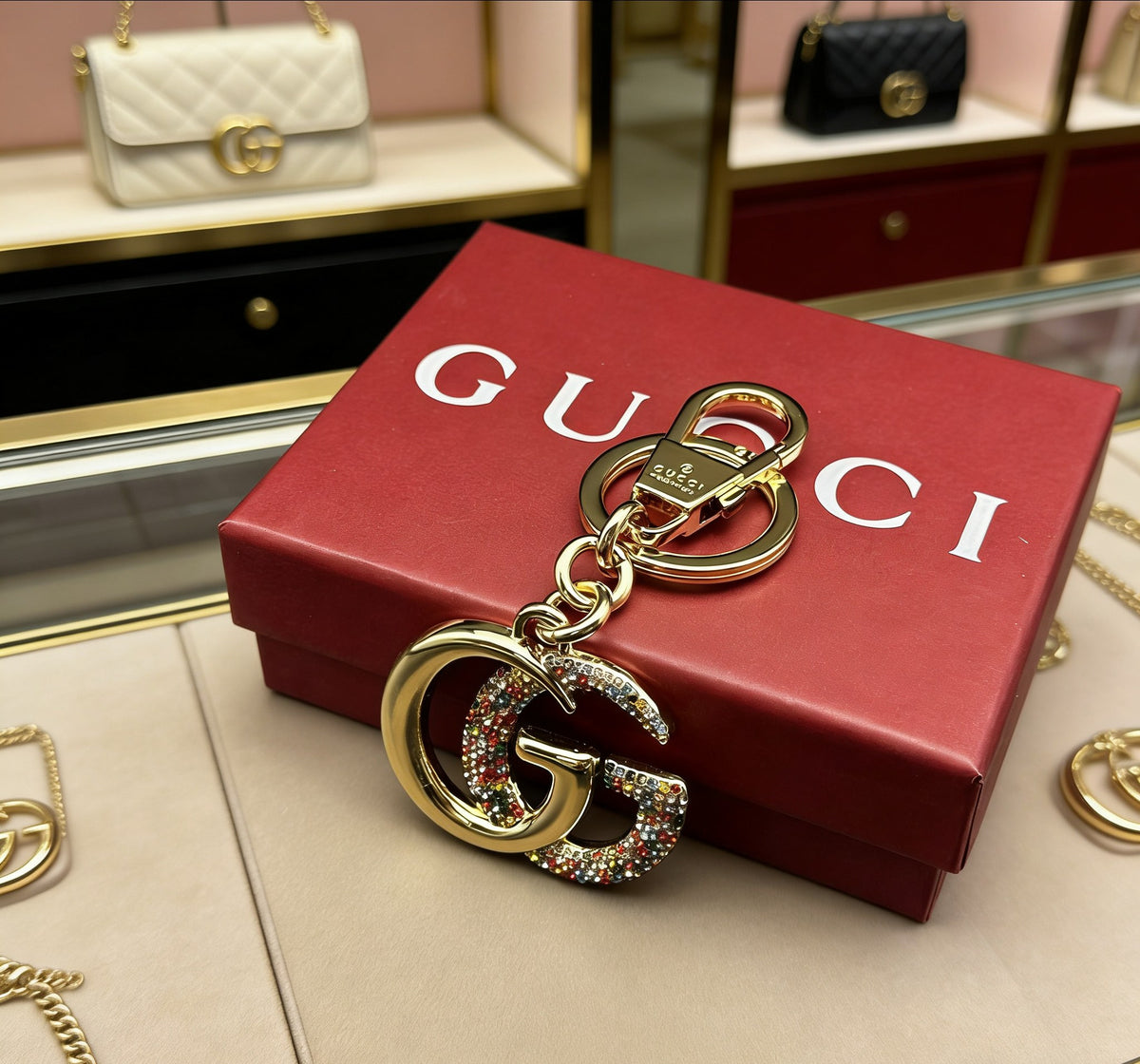 Gucci Crystal Keychain