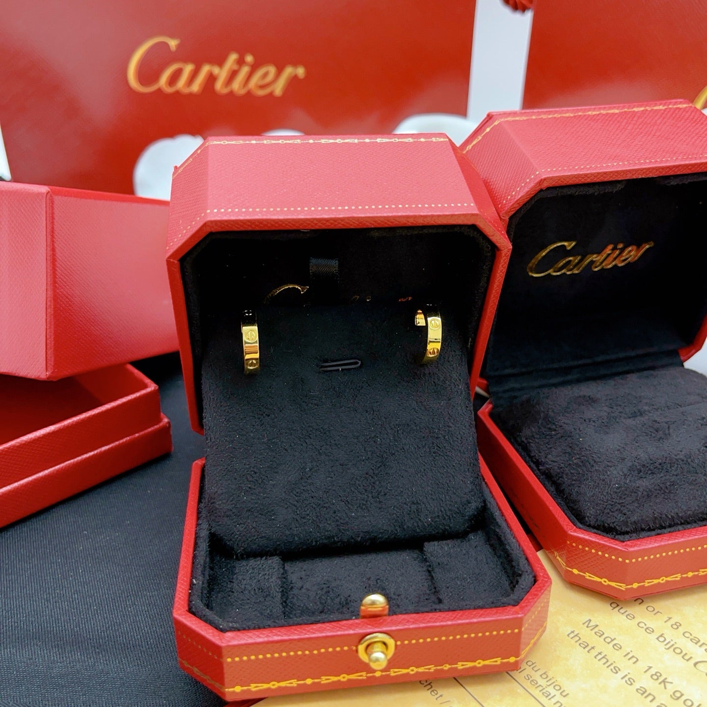 Cartier Polished Gold Stud Earrings
