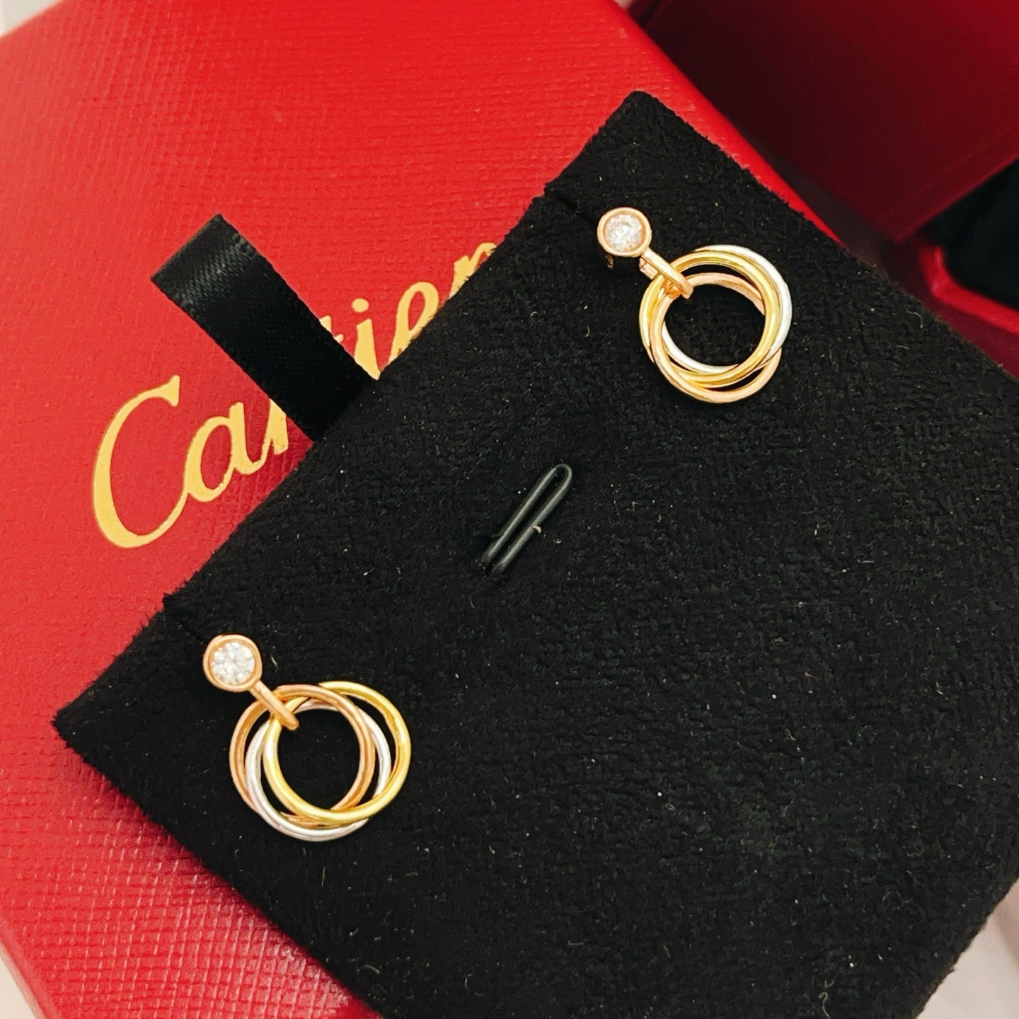 Cartier Tri-Color Stud Earrings
