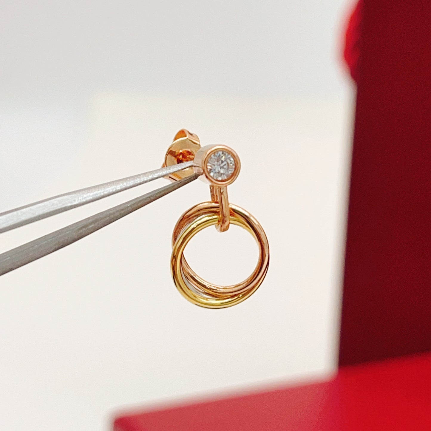 Cartier Tri-Color Stud Earrings