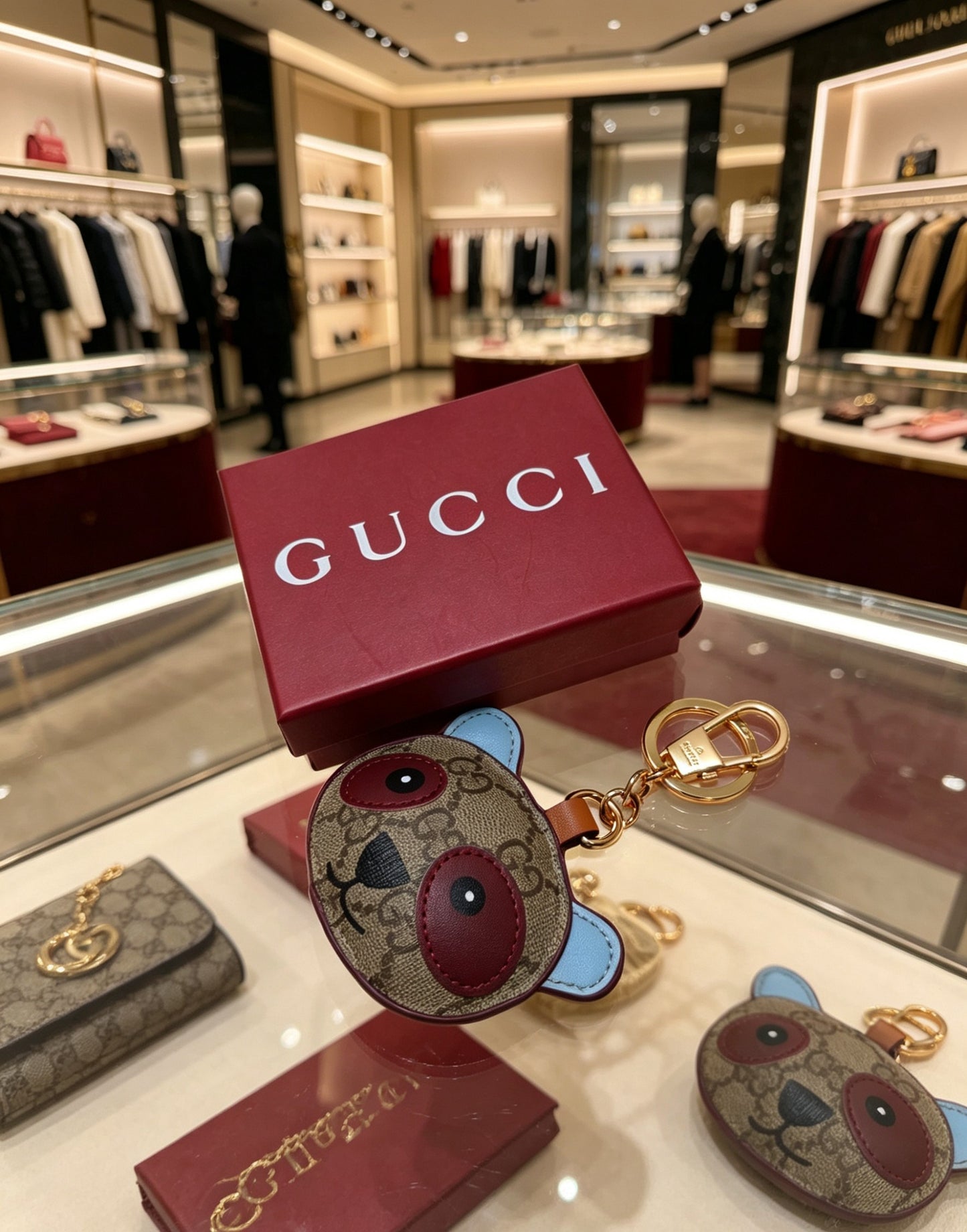 Gucci Leather Vintage Keychain