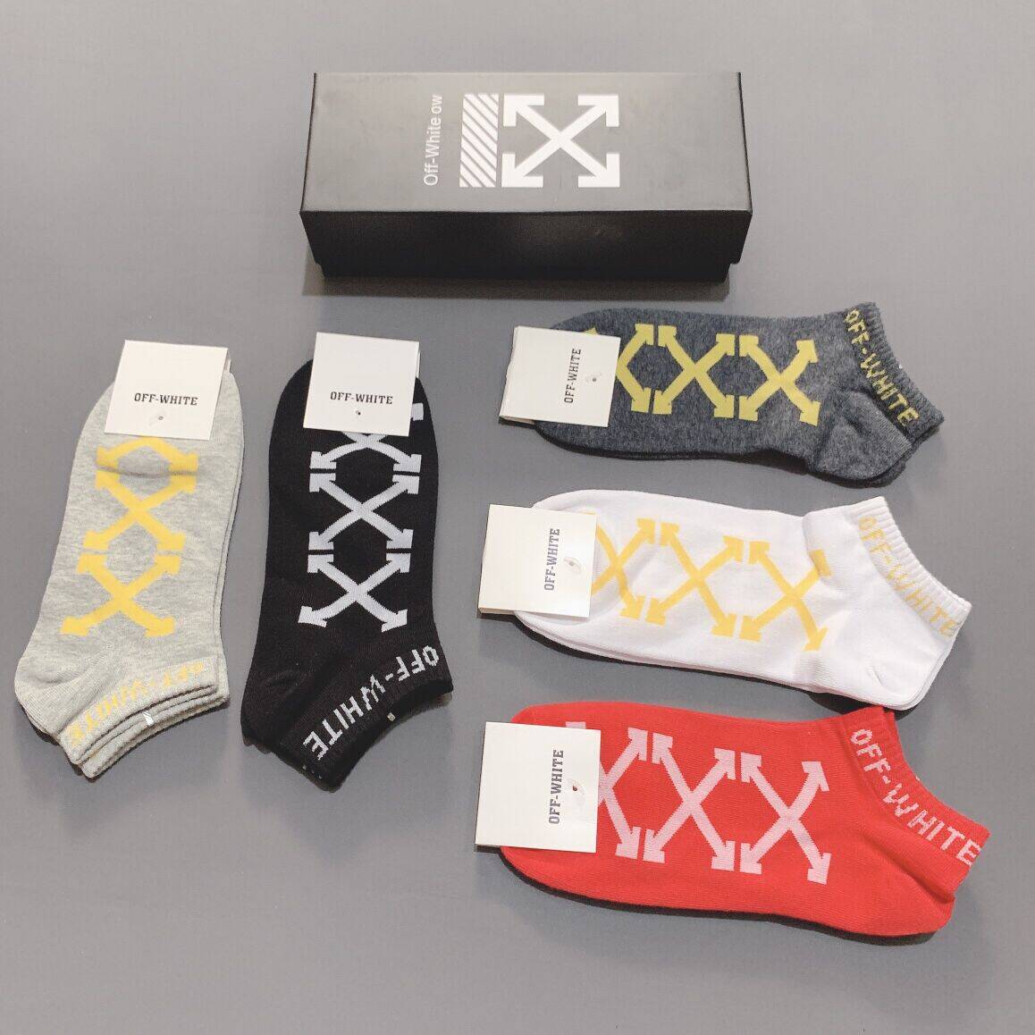 Off-White Pure Cotton Low-Cut Socks