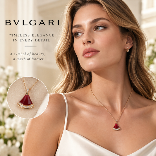 BVLGARI Red Fan Necklace