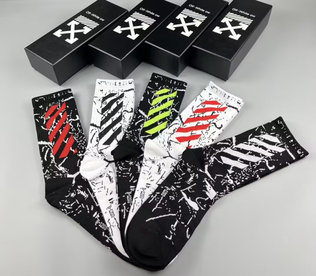 Off-White Pure Cotton Mid-Length Socks VI