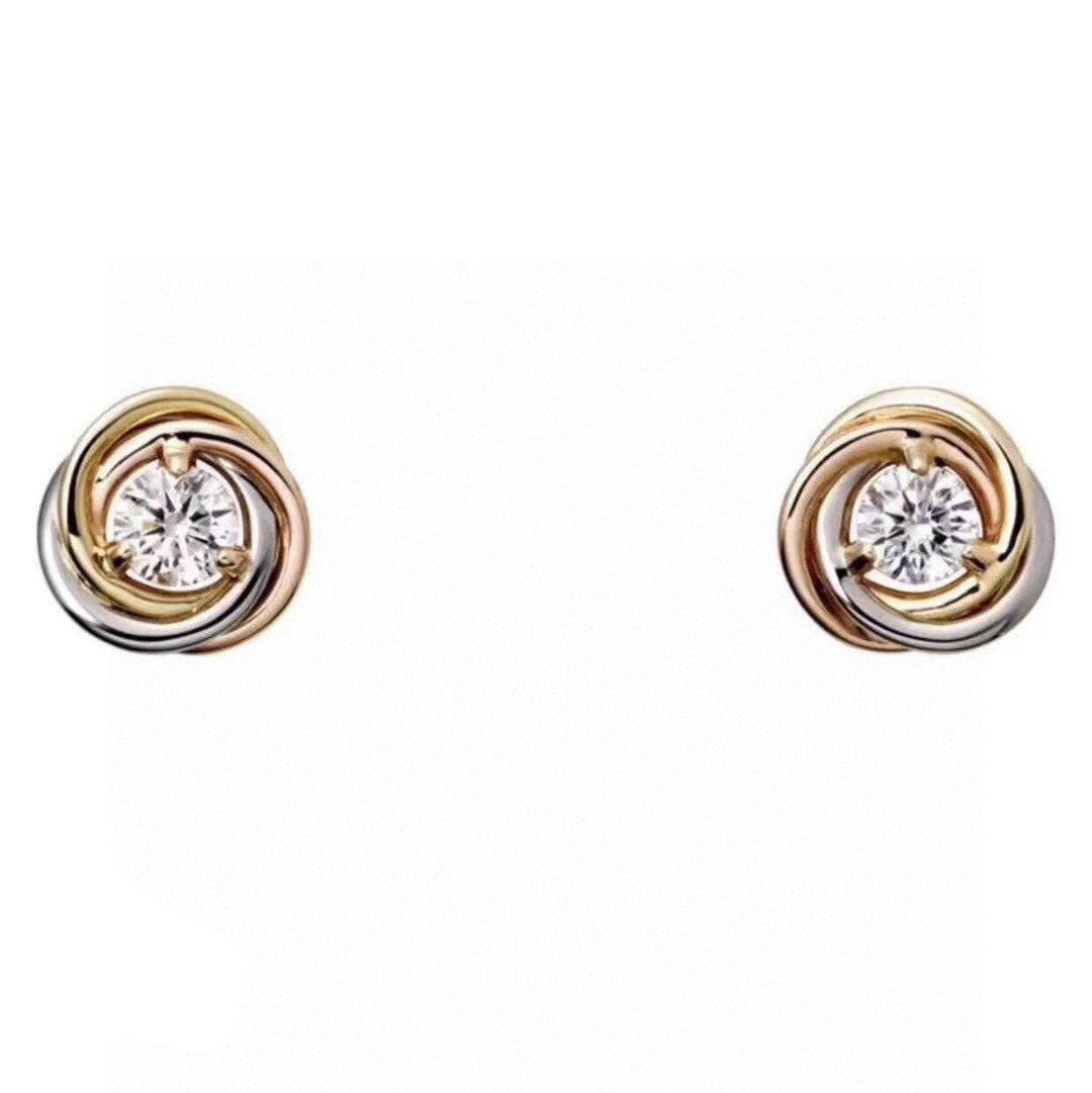 Cartier Tri-Color Stud Earrings