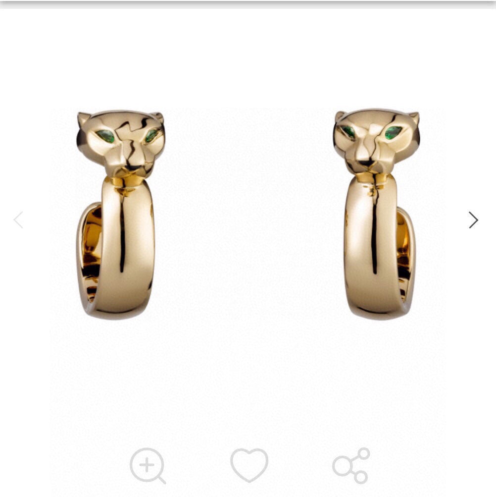 Cartier-Style Panther Head Stud Earrings
