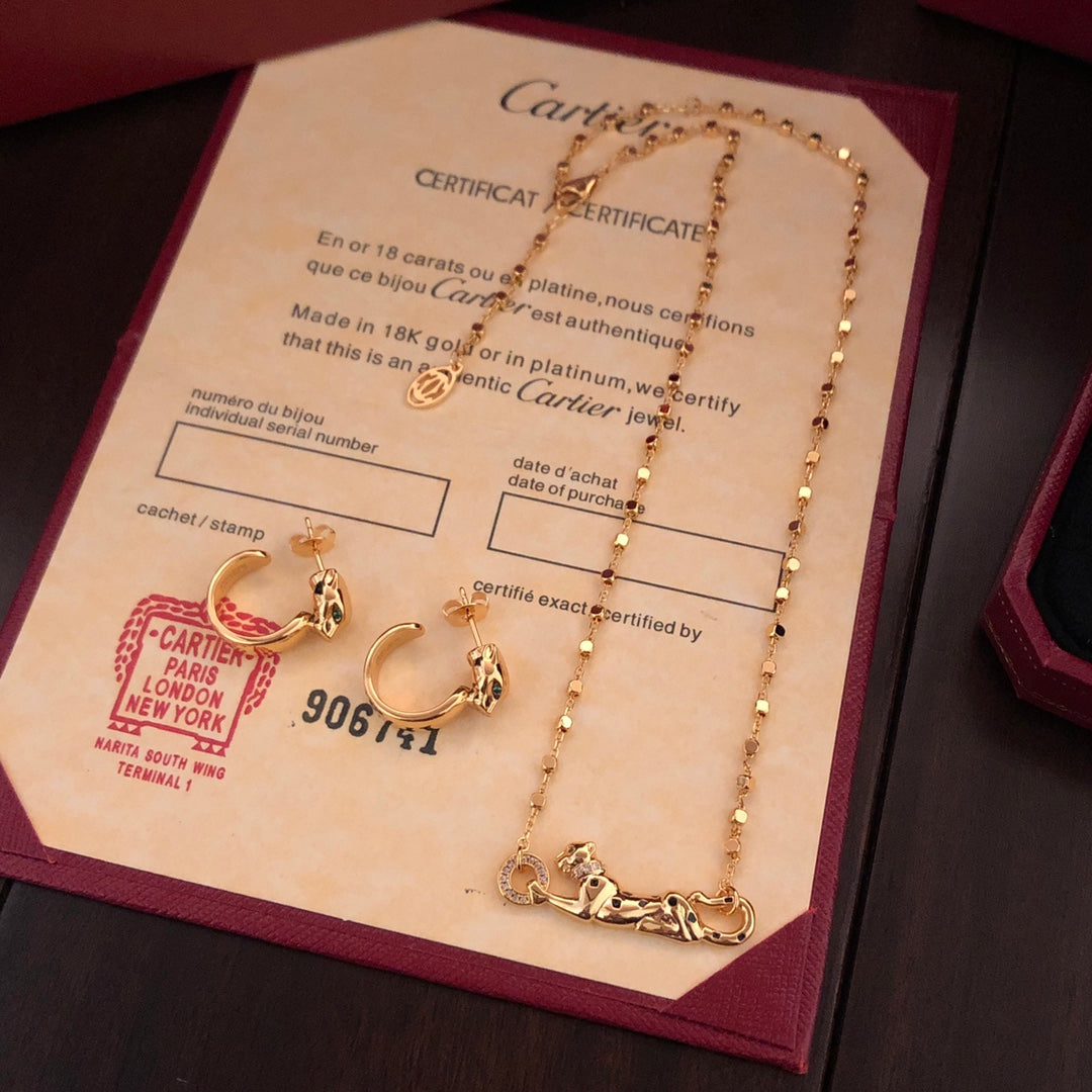 Cartier Panther Necklace & Earrings