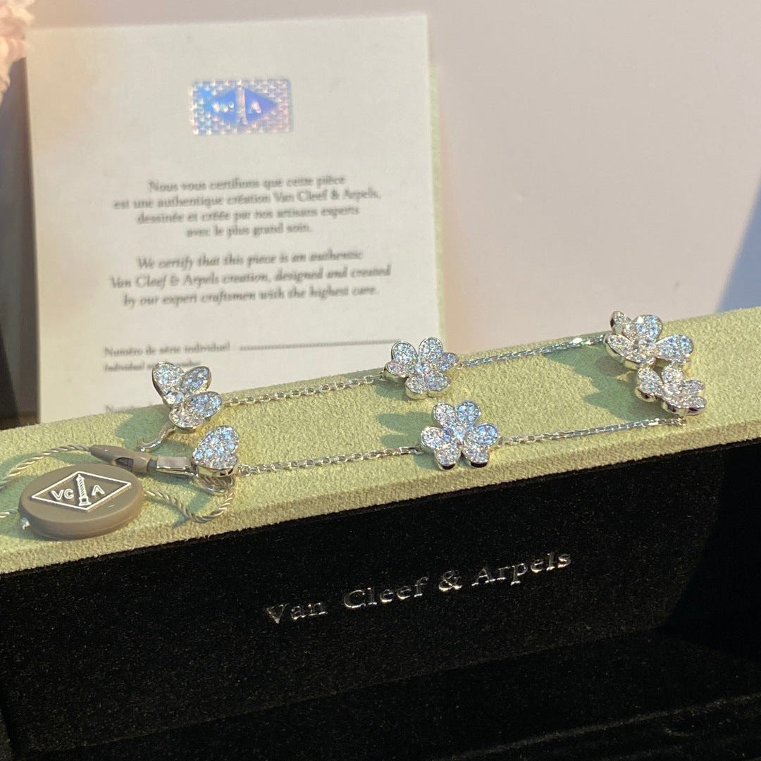 Van Cleef & Arpels Pavé Diamond Clover Bracelet