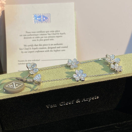 Van Cleef & Arpels Pavé Diamond Clover Bracelet