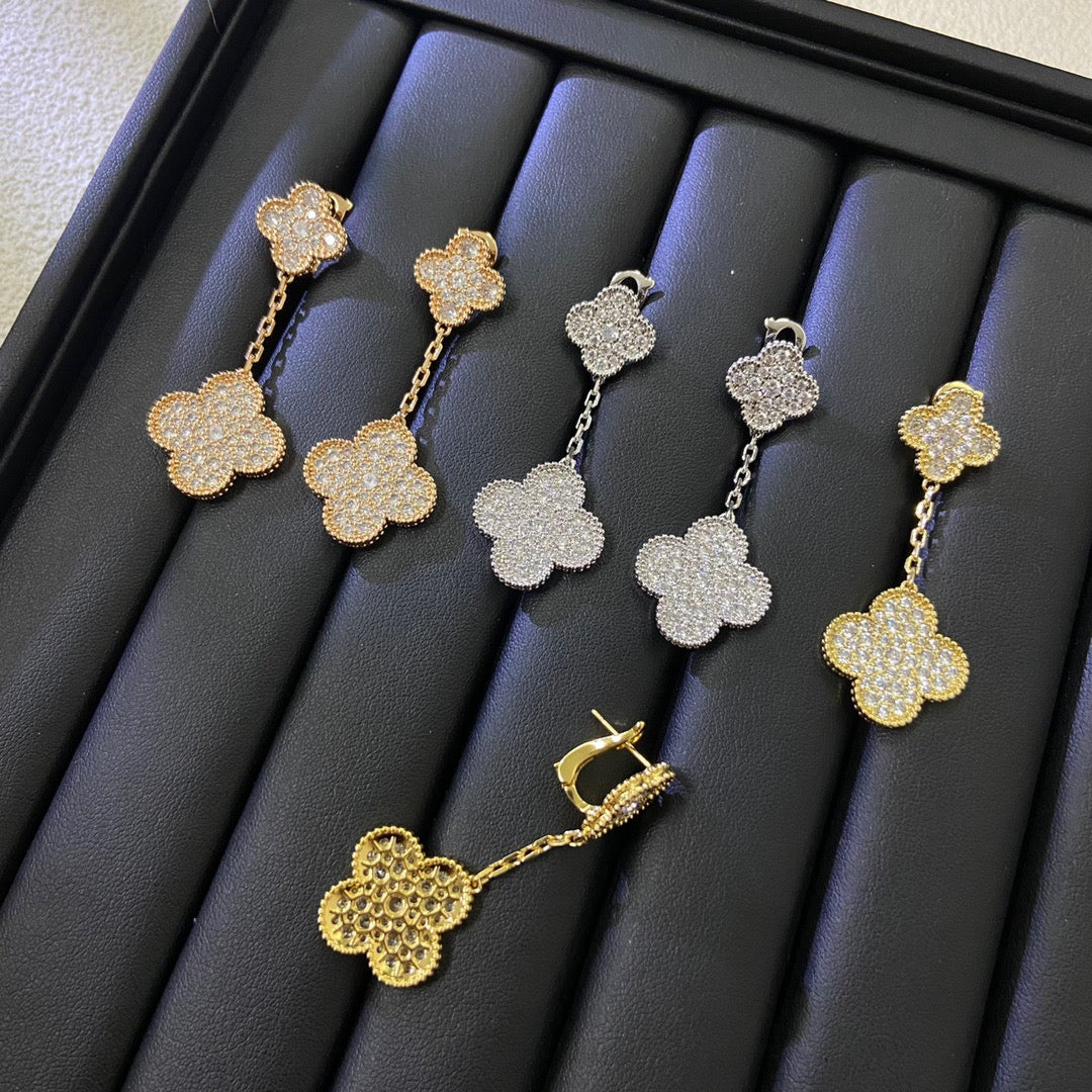 Van Cleef & Arpels Style Two-Flower Earrings