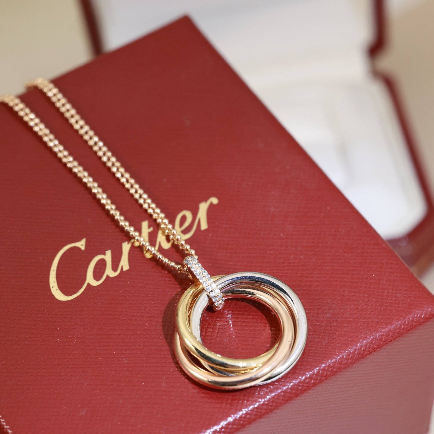 Cartier-Style Three-Ring Necklace