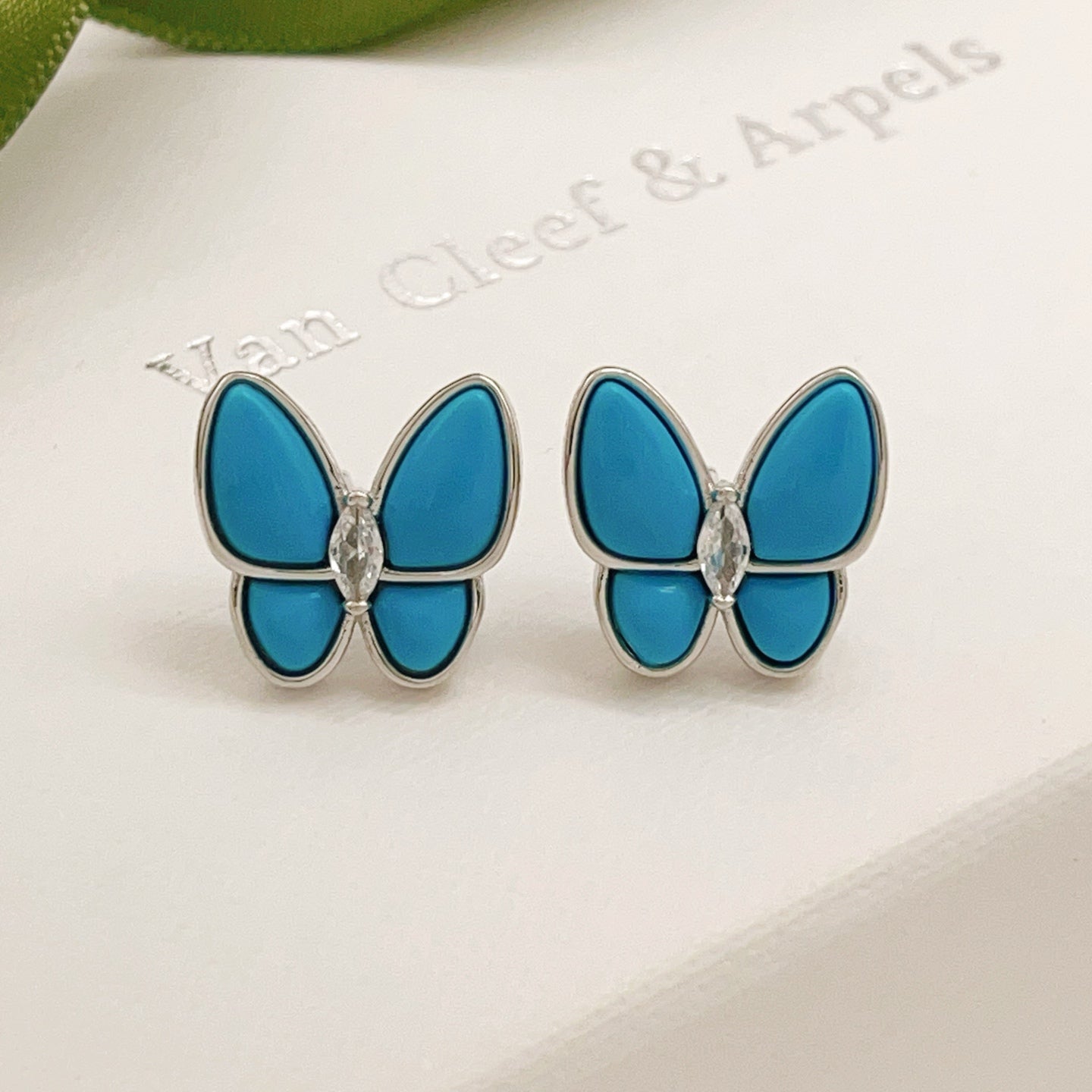 Van Cleef & Arpels Blue Butterfly Stud Earrings