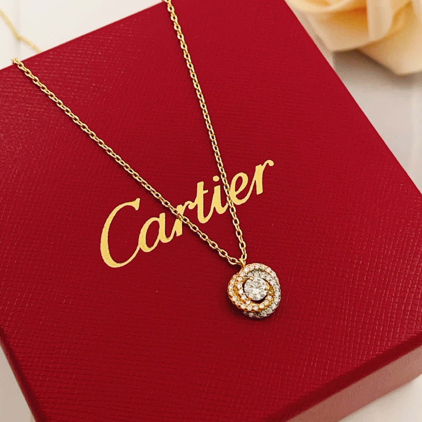 Cartier Fully Paved Twisted Necklace