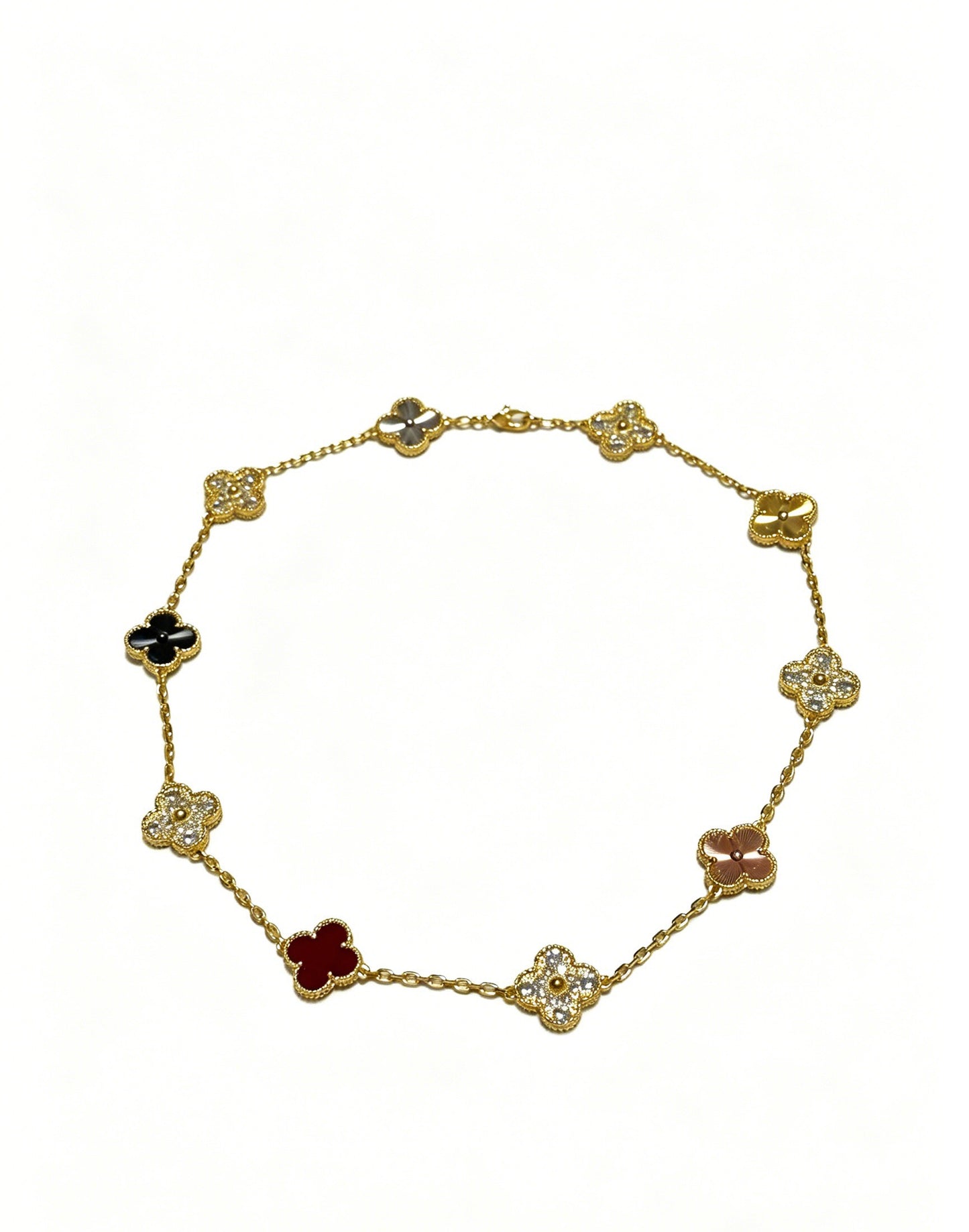 Van Cleef & Arpels Rainbow-Colored Clover Necklace