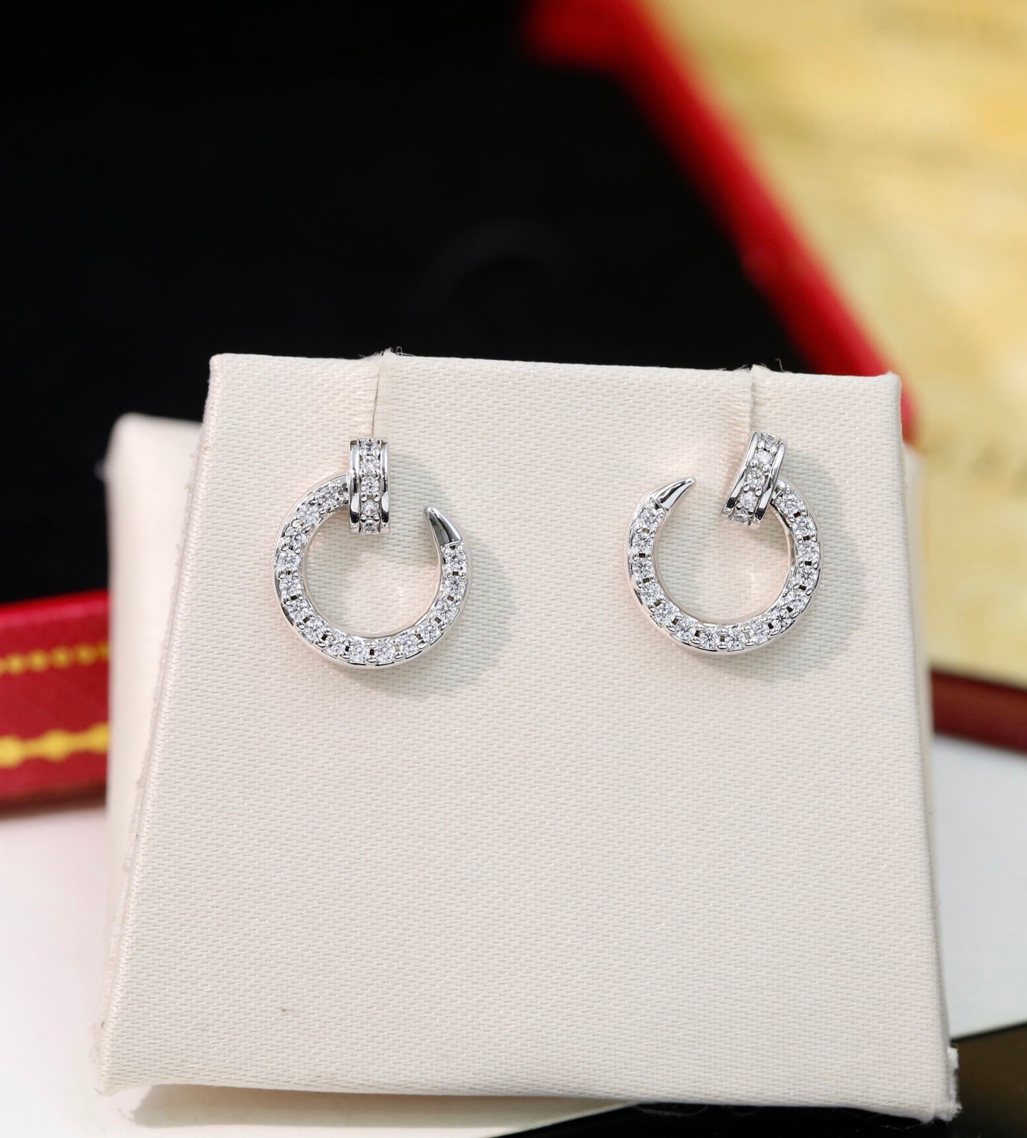 Cartier Mini "Juste un Clou" Earrings (Full Diamond)