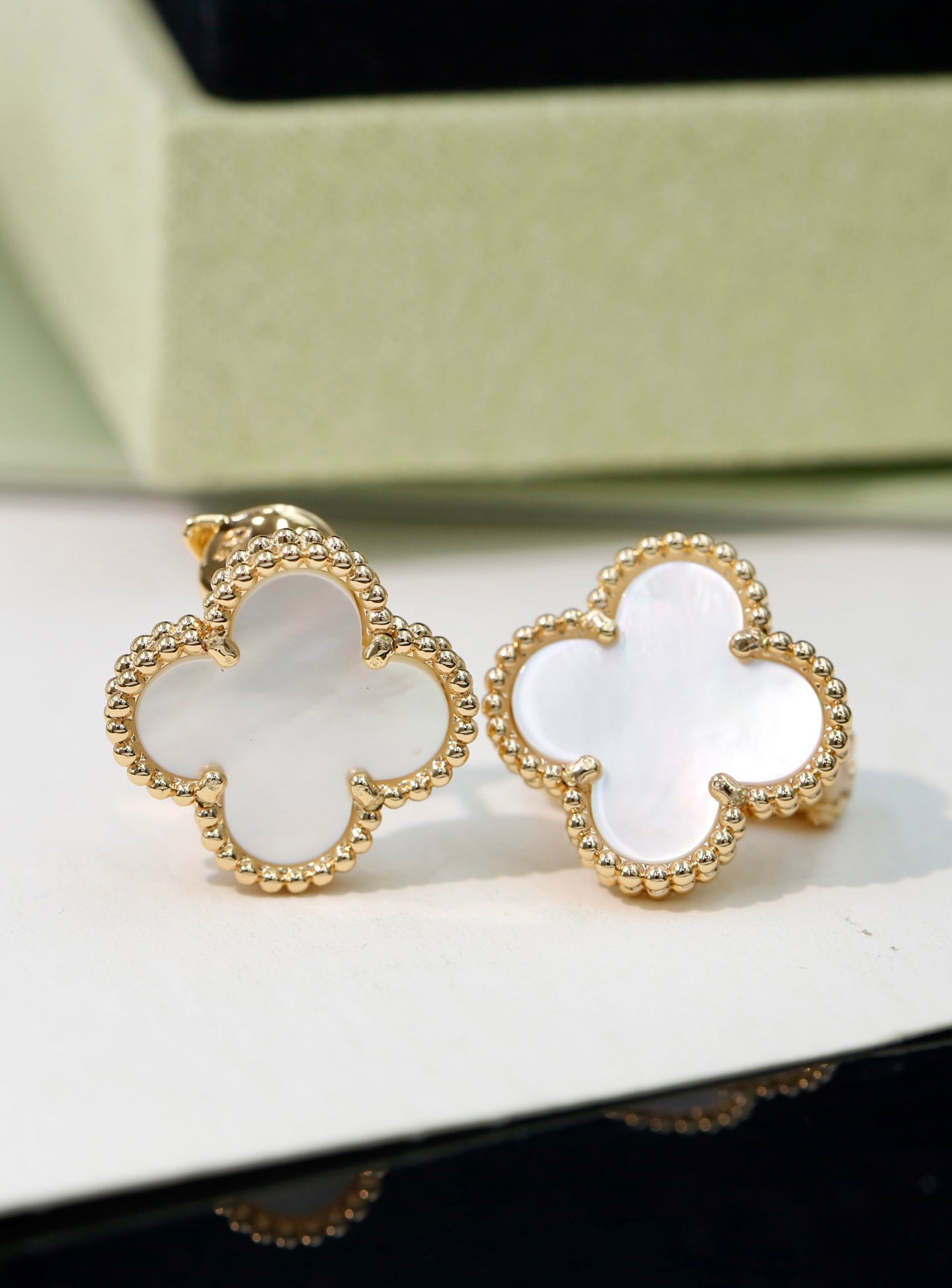 Van Cleef & Arpels-Style Clover Stud Earrings