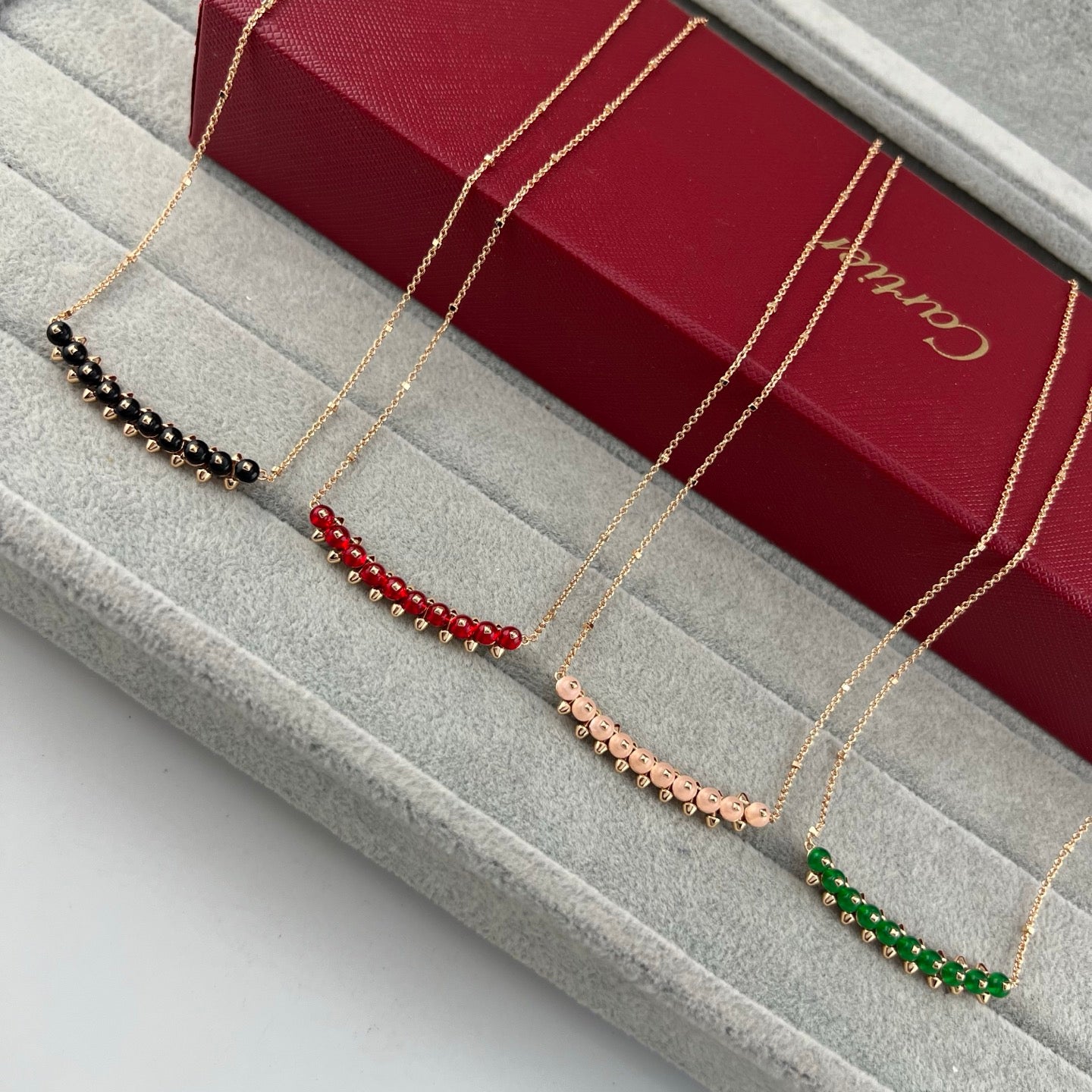 Cartier Studded Multi-Gemstone Pendant Necklace
