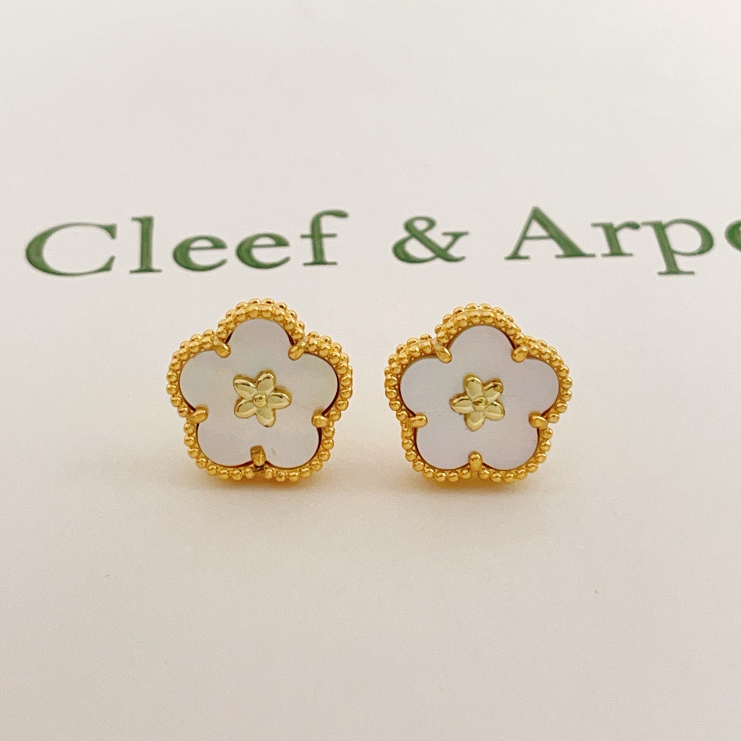 Van Cleef & Arpels Style Floral Stud Earrings