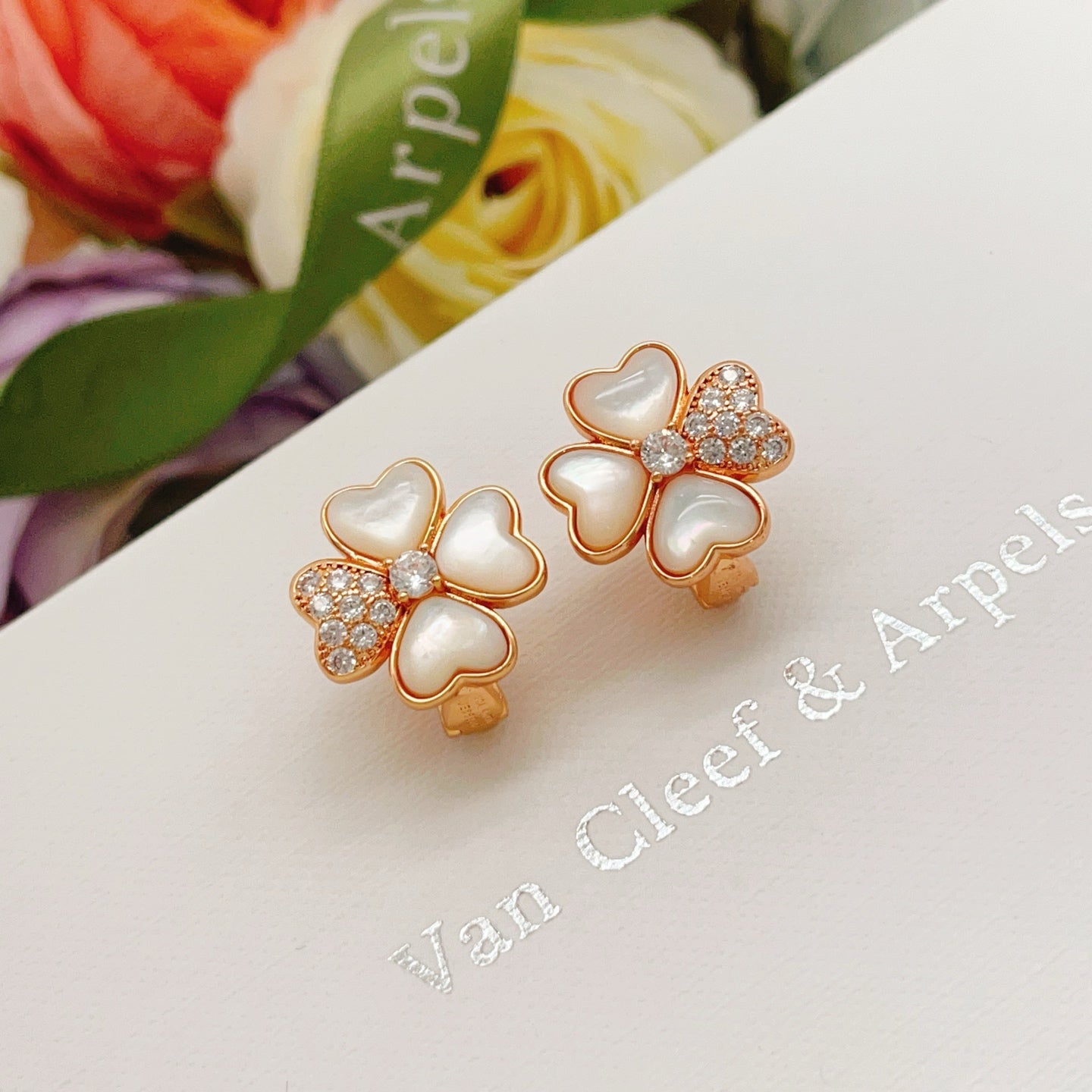 Van Cleef & Arpels-style Clover Stud Earrings