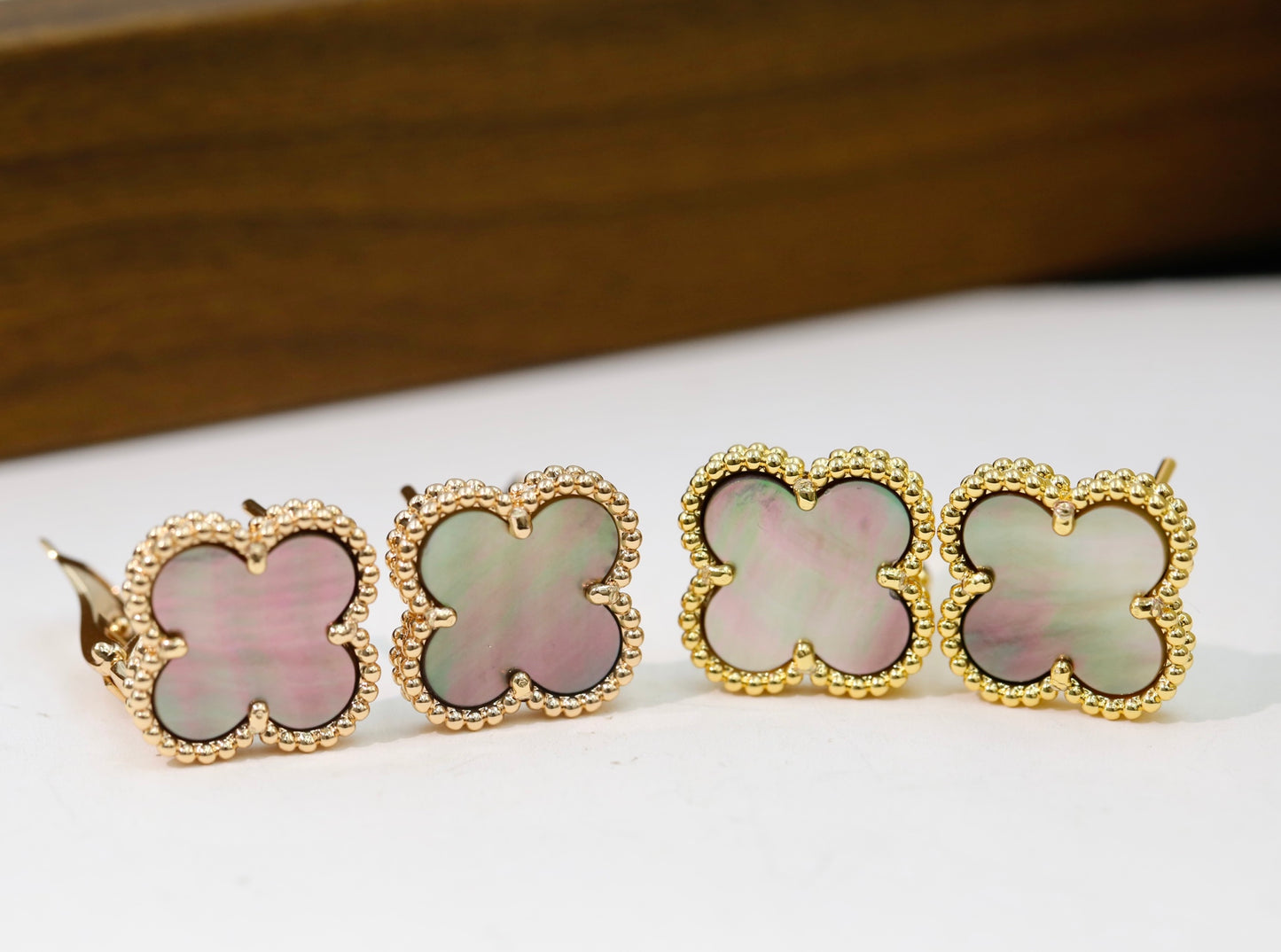 Van Cleef & Arpels-Style Clover Stud Earrings