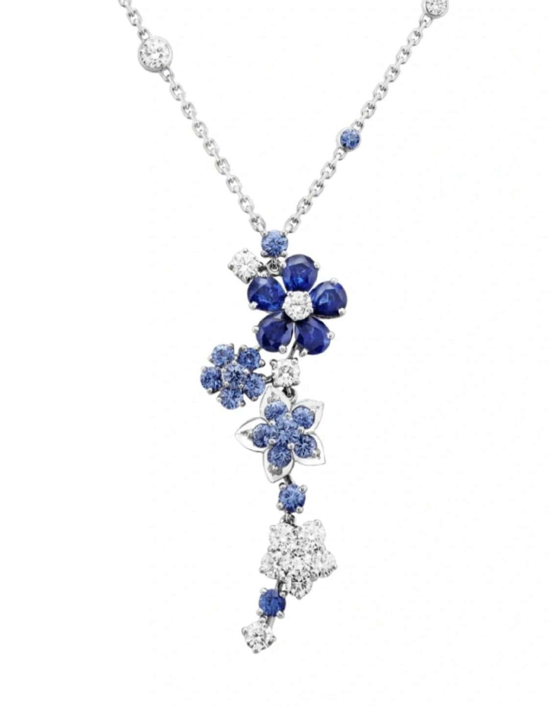 Van Cleef & Arpels Pavé Diamond Flower Necklace