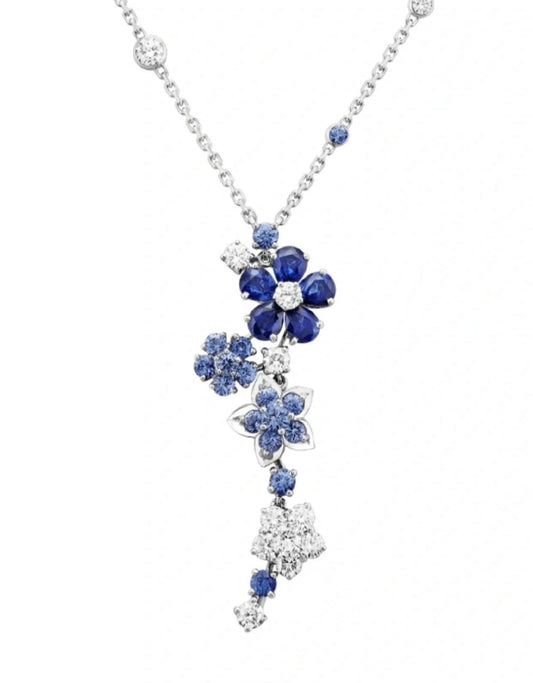 Van Cleef & Arpels Pavé Diamond Flower Necklace