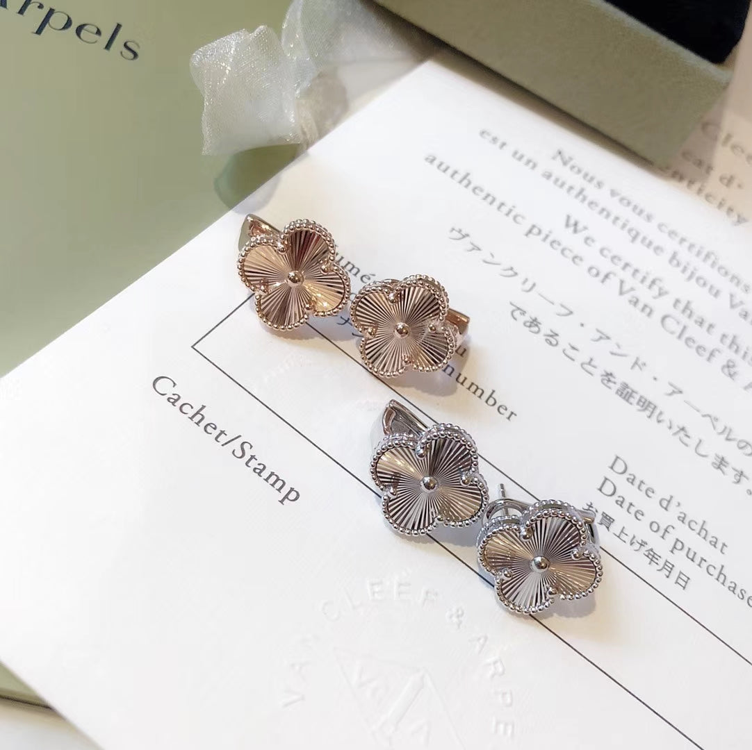 Van Cleef & Arpels-Style Clover Stud Earrings