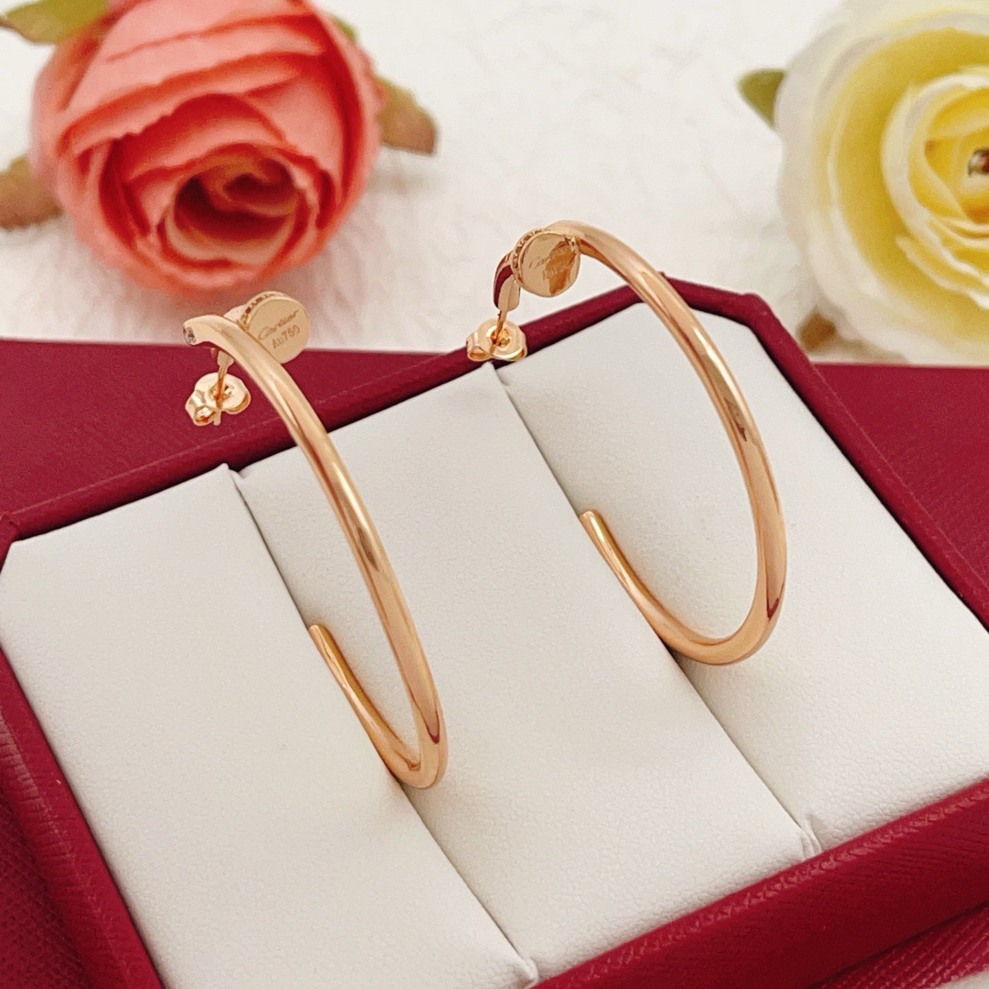 Cartier Round Diamond-Set "Nail" Stud Earrings