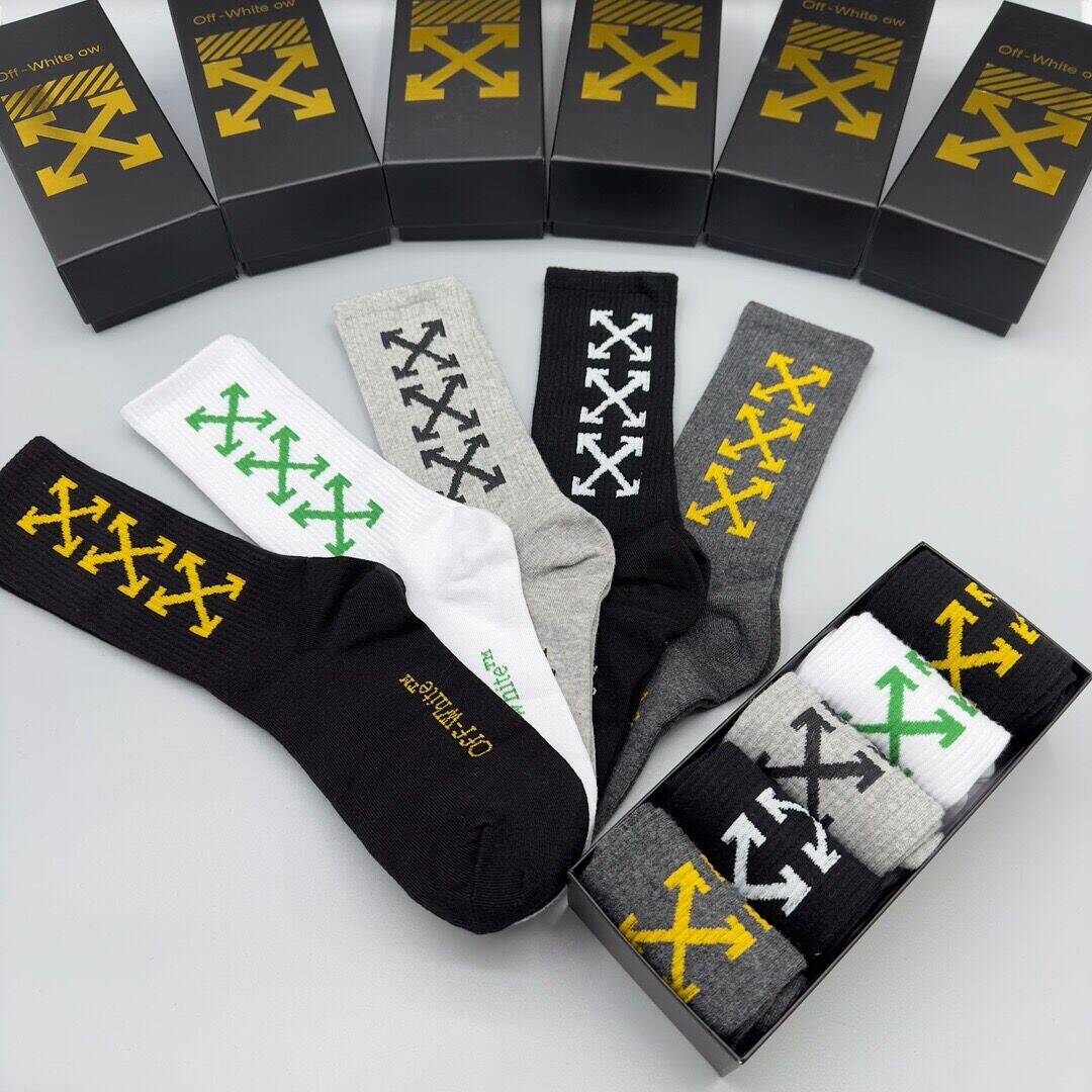 Off  Pure Cotton Mid-Length Socks