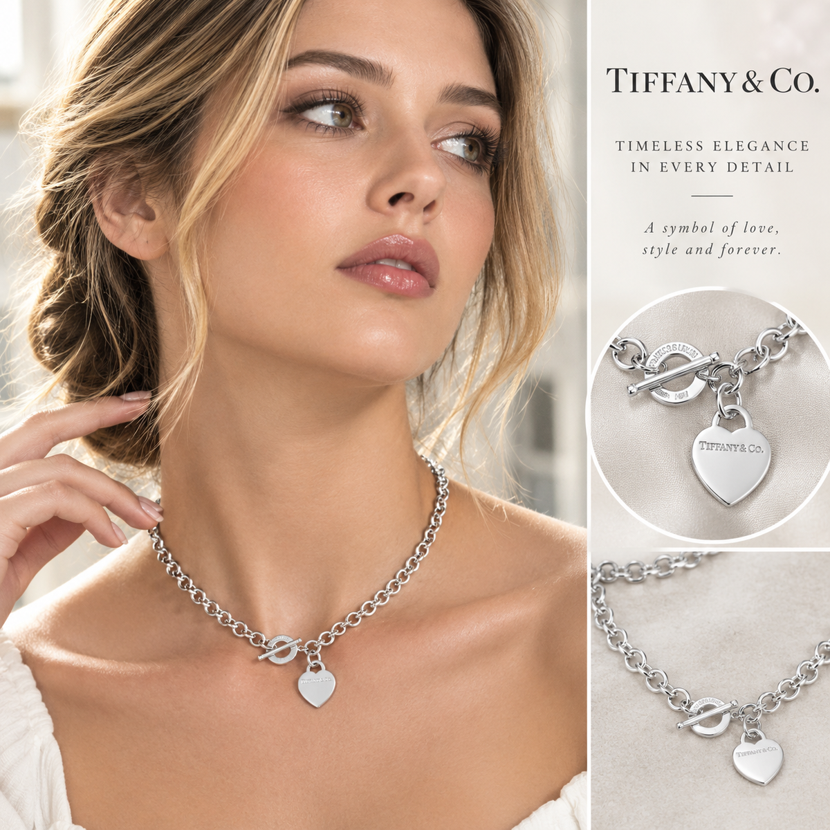 Tiffany & Co. Vintage Chunky Chain Heart Necklace