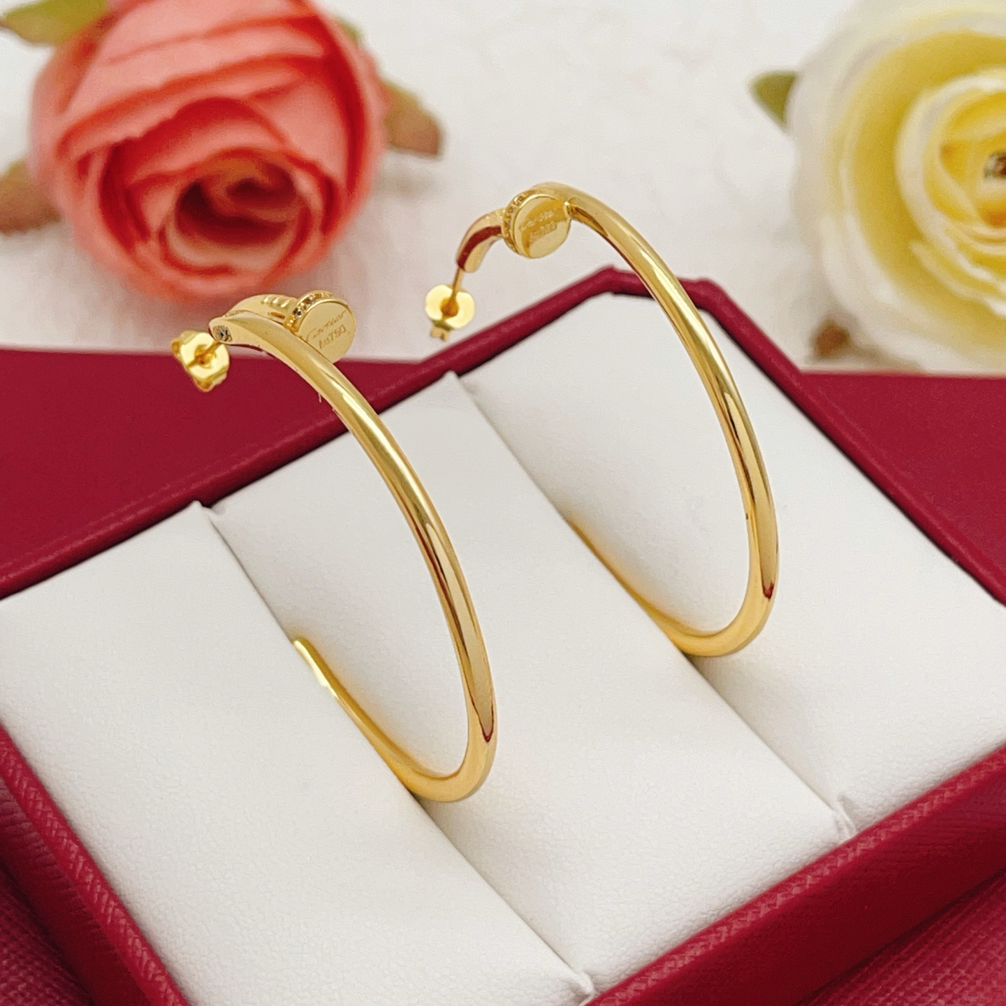 Cartier Round Diamond-Set "Nail" Stud Earrings