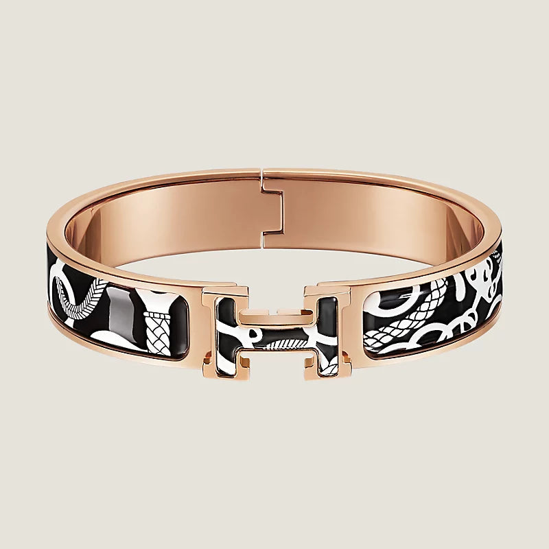 18K Clic Hermes Panoplie Equestre Black Bracelet