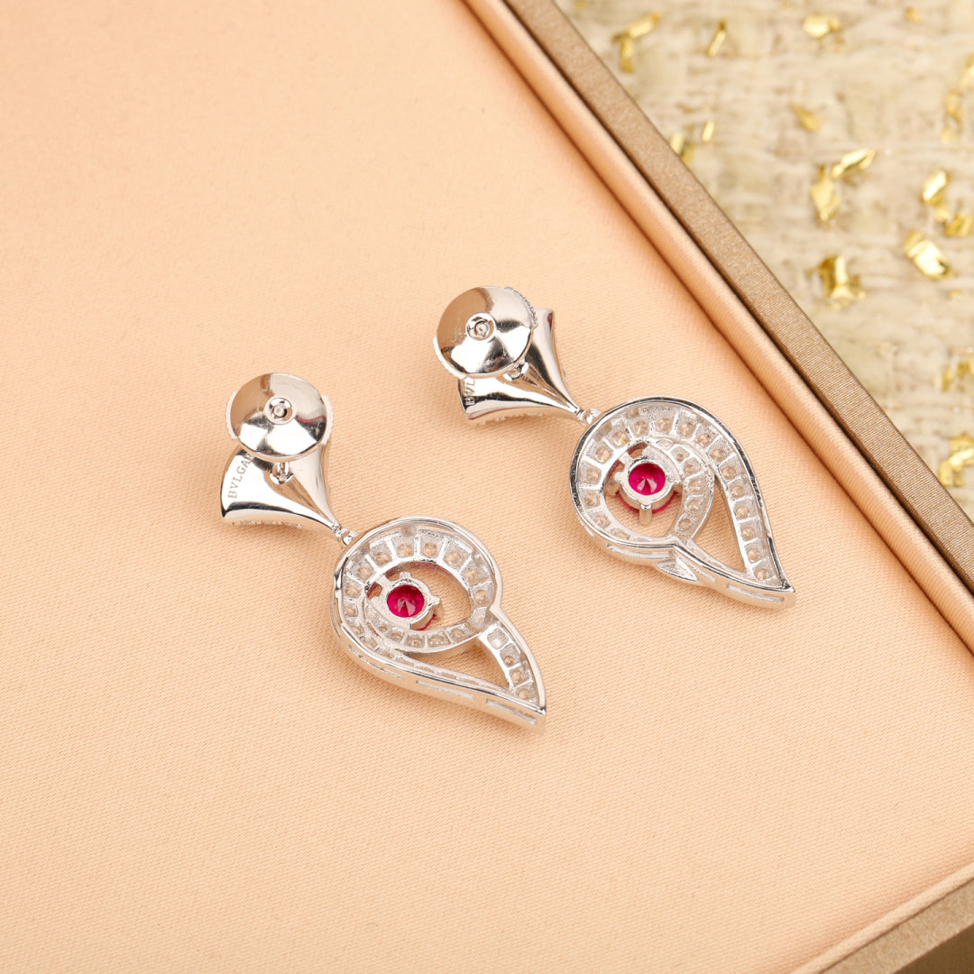 BVLGARI 925 Silver Gold-Plated Earrings