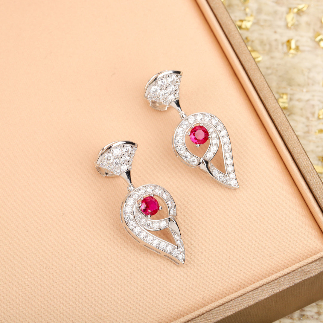 BVLGARI 925 Silver Gold-Plated Earrings