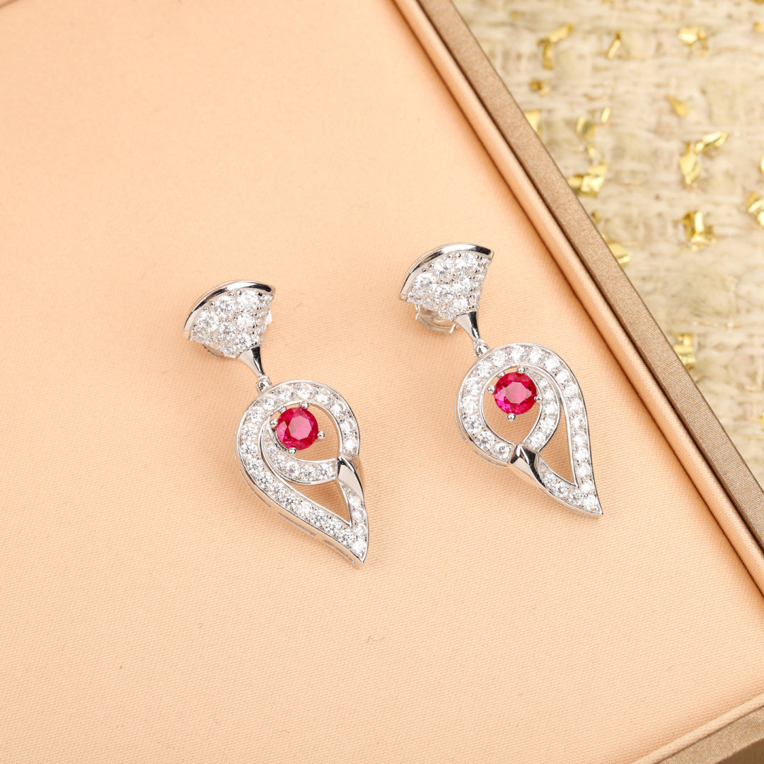 BVLGARI 925 Silver Gold-Plated Earrings