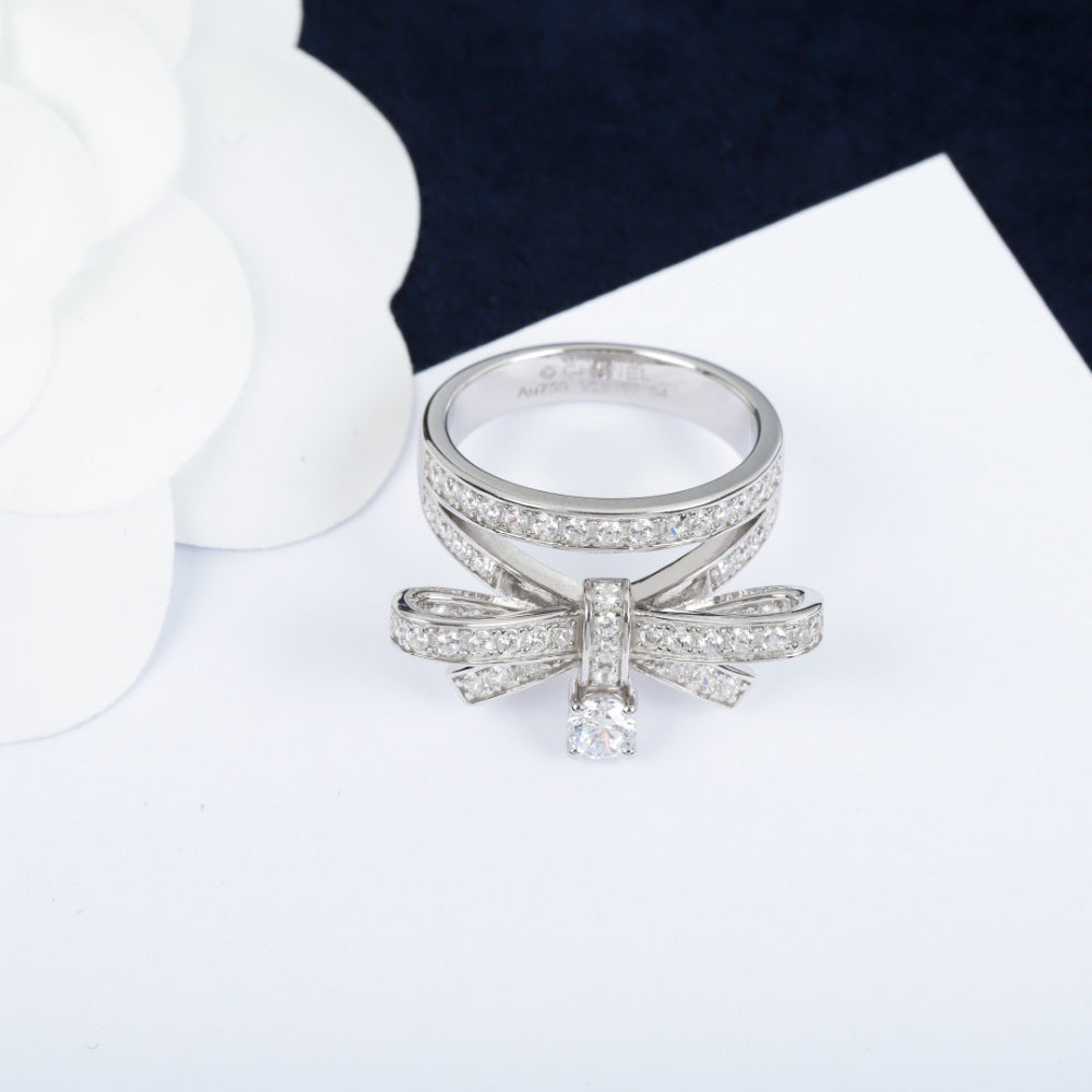 Chanel Crystal Brass Ring