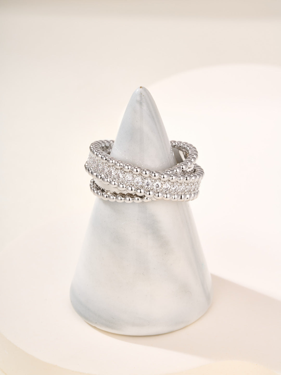 Van Cleef & Arpels Style Gold Bead Ring