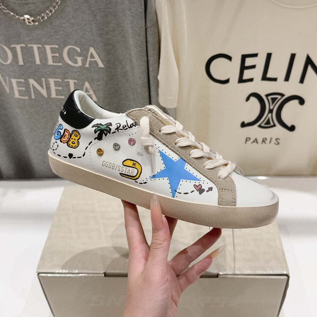 Golden Goose Vintage Distressed Sneakers #187