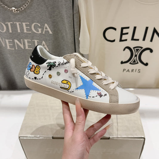 Golden Goose Vintage Distressed Sneakers #187