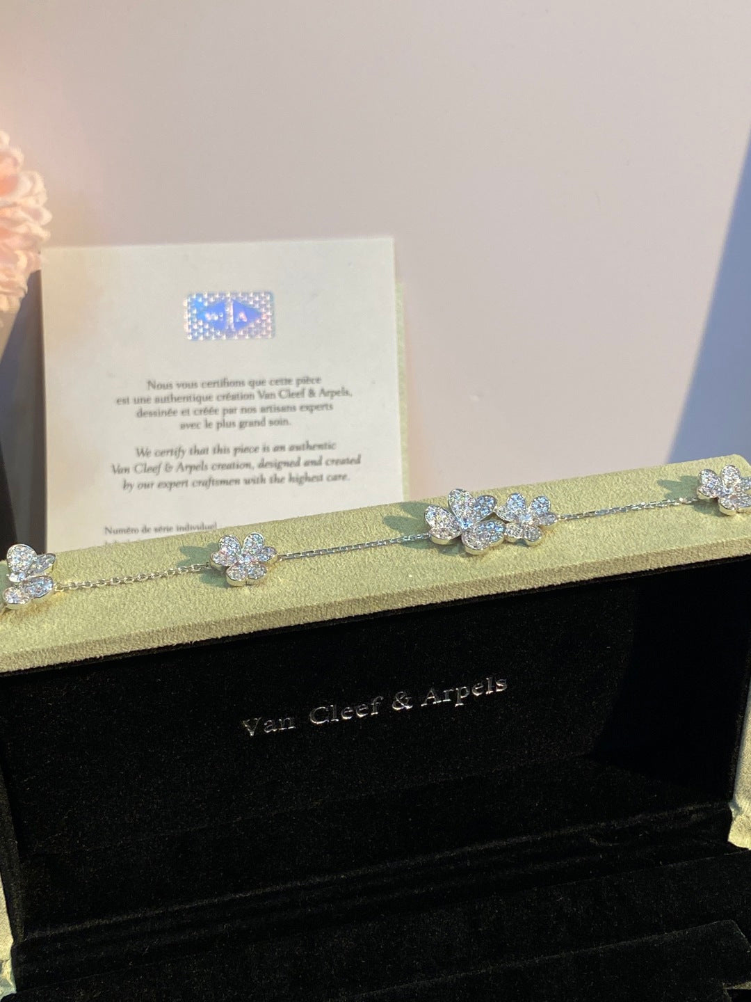 Van Cleef & Arpels Pavé Diamond Clover Bracelet