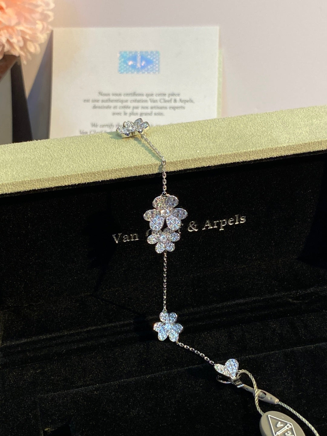 Van Cleef & Arpels Pavé Diamond Clover Bracelet
